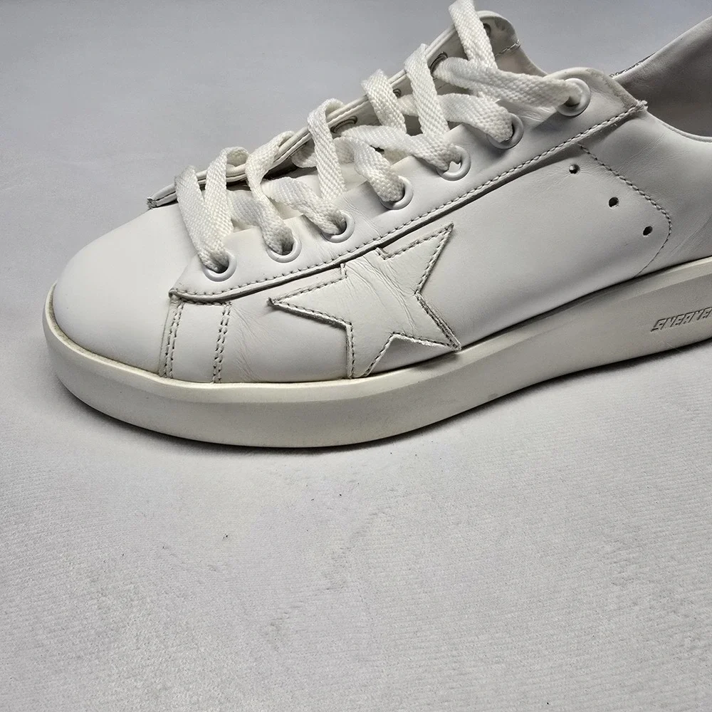 Golden Goose White Leather Pure- Star Low Top Sneakers Size 7us/37eu  Glitter - Picture 14 of 16